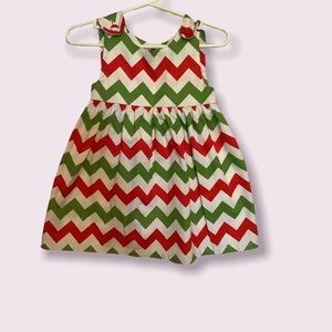Princess Linens  girls sleeveless dress, size 2T, Color red,white, & green